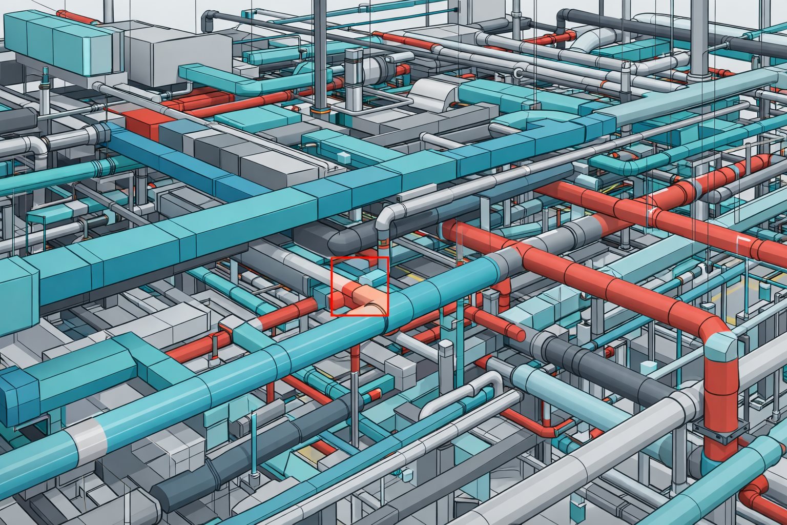 Representative coordinated MEP BIM model visual